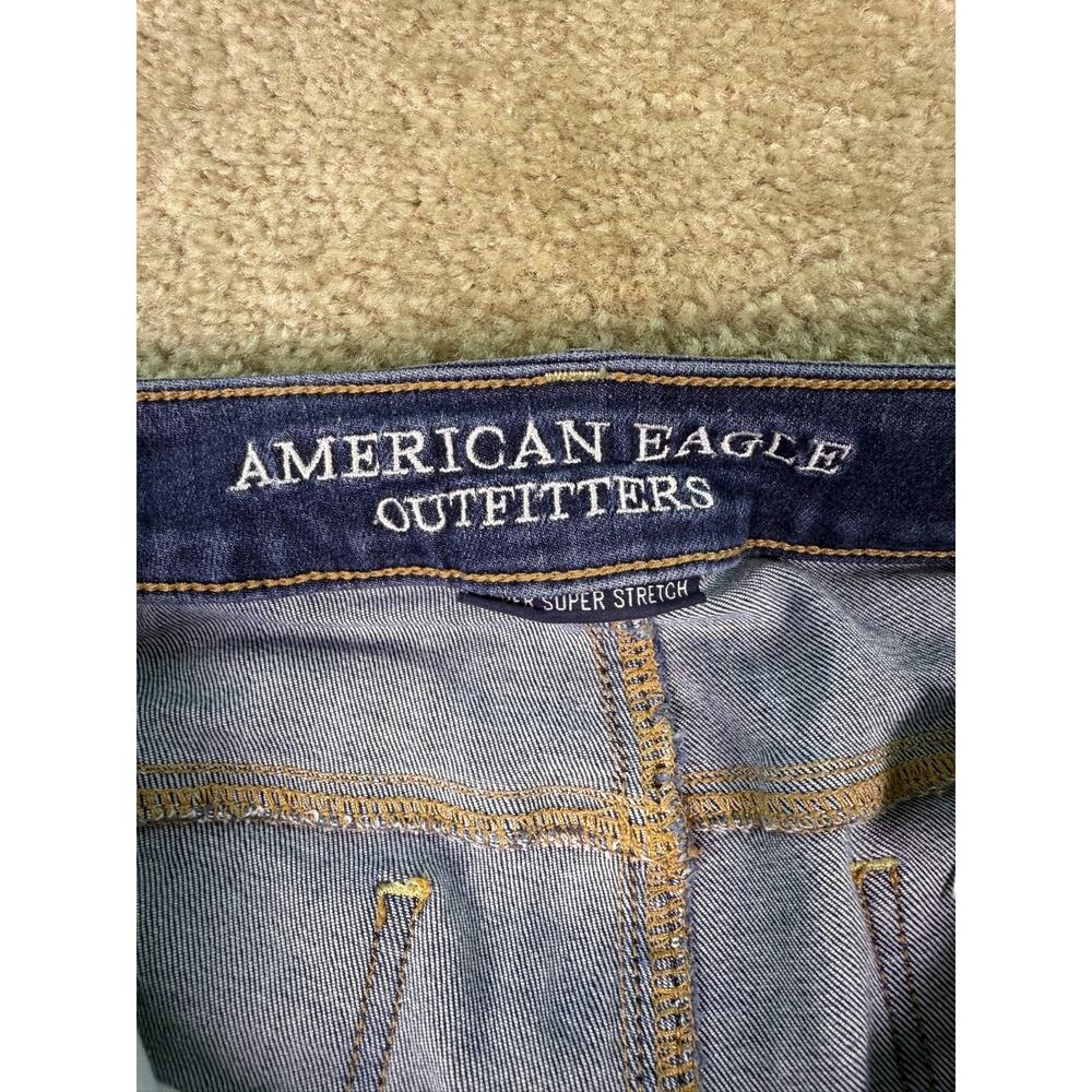 American Eagle Women Blue Super Stretch Jegging Distressed Size 2 Short C391 - Picture 8 of 16